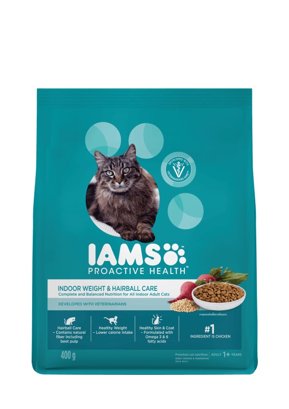 ไอแอมส์ โปรแอคทีฟ เฮลท์ อาหารแมว ชนิดเม็ด สูตรเลี้ยงในบ้าน และบำรุงขน ขนาด 6x1 กก. - 1